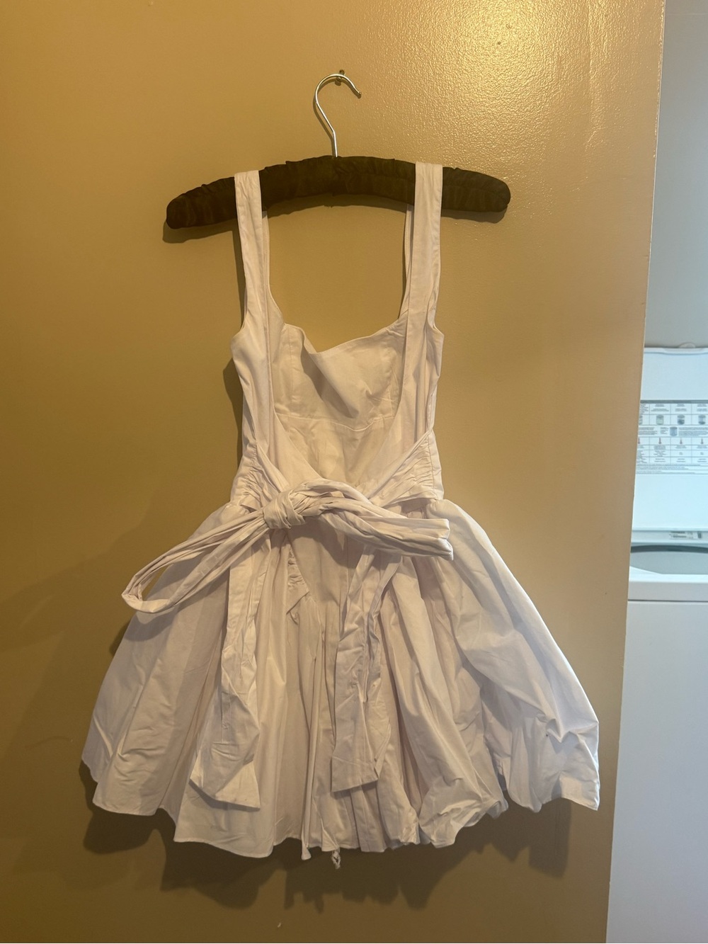 White Party Dress with Full Skirt - Picture 2 of 4